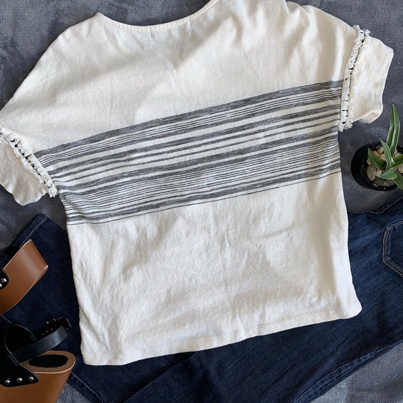 Anthropologie Eva Franco Pocket T-Shirt Tan SizeXS - Picture 4 of 15